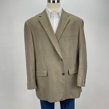 Oak Hill Sport Coat Mens 2XL 50/52R Brown Check Suit Jacket Blazer Casual