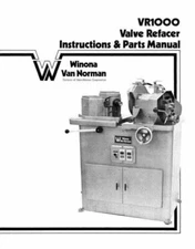 Winona Van Norman Model VR1000 Valve Grinder Manual