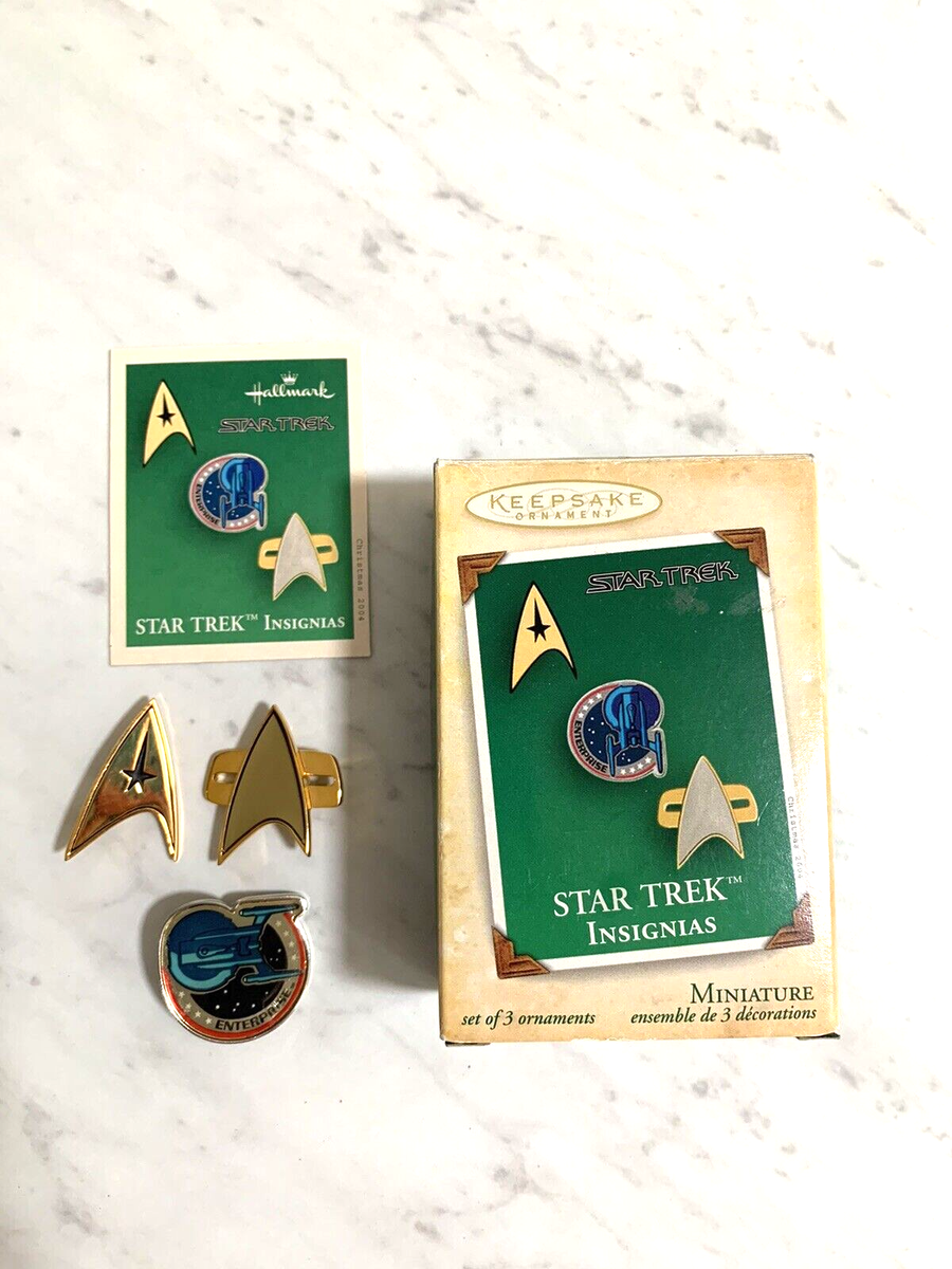 Hallmark Keepsake 2004 Ornaments Star Trek Insignias Set of 3 NIB