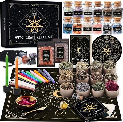 Large Witchcraft Kit 65 PCS - Witch Altar Starter Spell Set