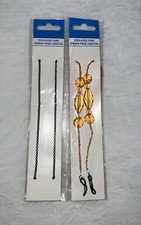 Lot of 2 - Sunglasses Necklace Chain Eyeglasses Jewelry Beads Orange / Black NEW