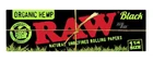 Raw Black Organic Hemp Rolling Papers 1 1/4  Size 1 Pack USA SHIPPED