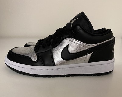 Nike Air Jordan 1 Low SE Black Metallic Silver White Women's Sz 5  DA5551-001 NEW | eBay