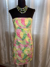 Vintage Lilly Pulitzer tropical dress ocean beach coastal Size 4