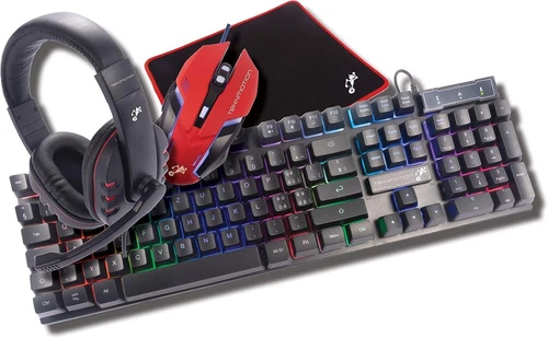 TekNmotion 4-In-1 GAMING BUNDLE: Keyboard, Mouse, Headset, Mousepad PC