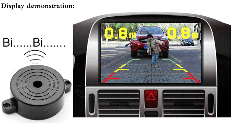 Car Parking Sensor Radar Rearview Backup Camera License Plate Frame Night - Image 2 of 4