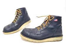 Danner USA Bull Run Moc Toe Wedge Sole 6" Black Work Boots Men's US 12 D