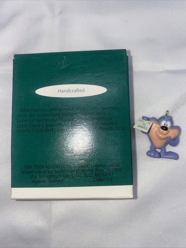 1994 Miniature Hallmark Keepsake Tiny Toon Adventures Dizzy Devil Santa Letter - Picture 2 of 4
