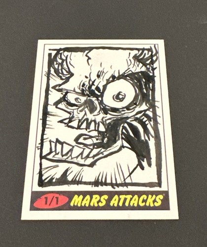 2012 TOPPS MARS ATTACKS HERITAGE SKETCH CARD by ARTIST ART GARFUNKEL #’d 1/1! - 第 1/8 張圖片