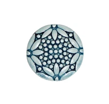 Wonderful Art Stone Flower Floral Shank Button  1-1/4" Navy Blue Round Button