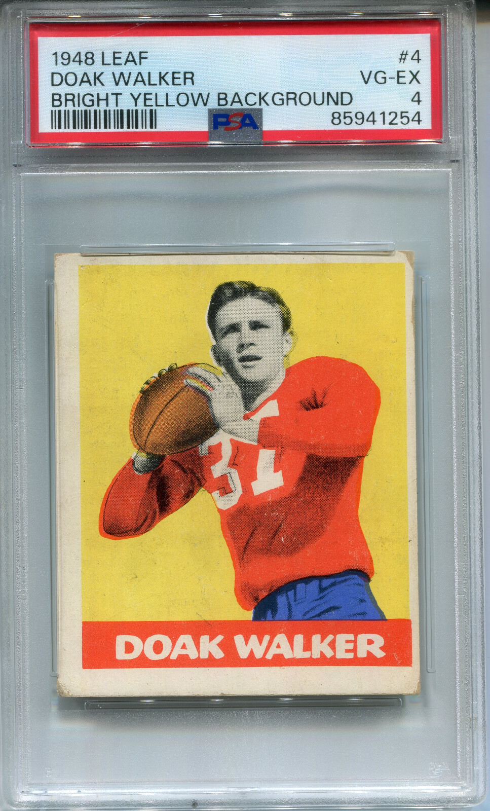1948 Leaf #4 Doak Walker Rookie PSA 4 VG-EX Detroit Lions