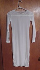 Women's Sheer Bodycon Nightwear Dress White M