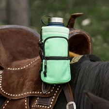 Horse Saddle Bottle Holder, Green, Horse Tack, Horse Gifts, Saddle Accessories