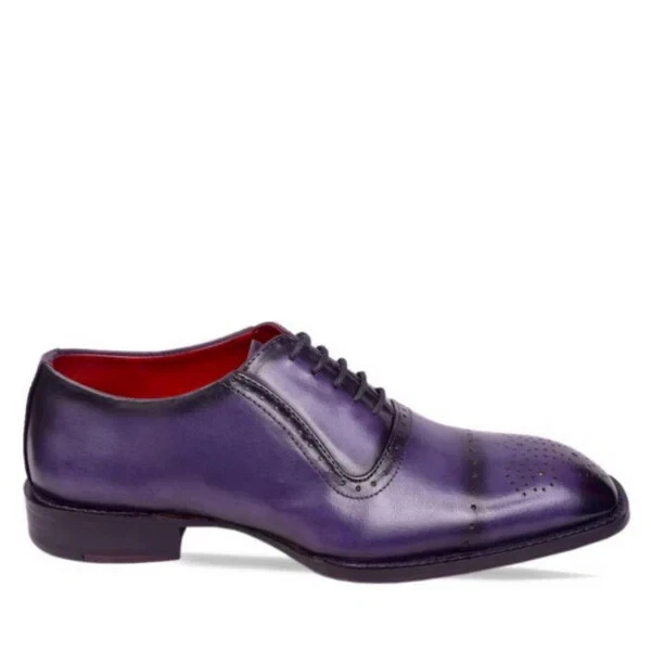 Tailor Made Men's New Handmade Blue Plain Oxford Dress Leather Shoes For Wedding