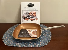 Gotham Steel Diamond Cookware - Non-Stick Aluminum Pans - Copper Color = 8 Qty