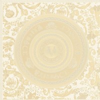 Metallic Tapete Mit Versace Muster – Creme, Metallic