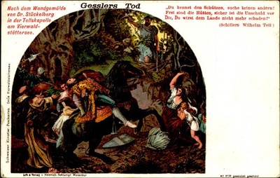 Postcard Swiss postcard: Gessler's Death (Wilhelm Tell)