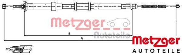 Metzger 12.0765 Seilzug FüR Feststellbremse Handbremsseil Bremsseil FüR Ford-image
