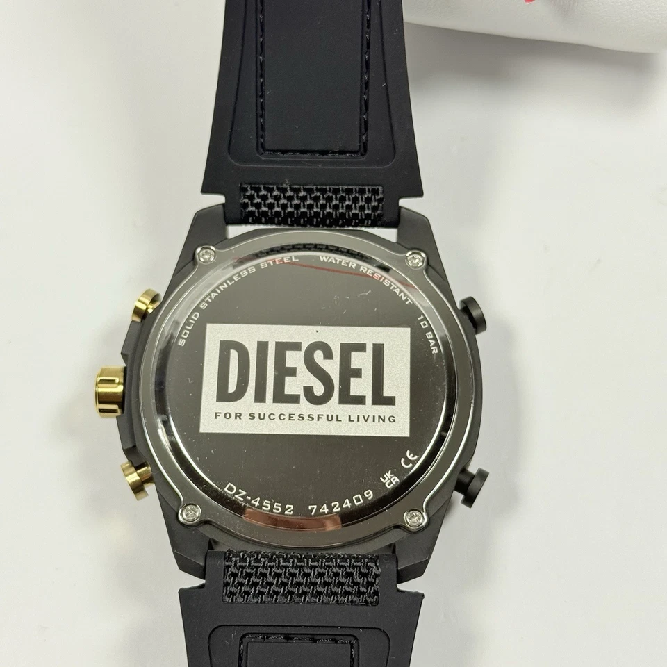 Diesel Mega Chief DZ4552 Ana-Digi Black/Gold Dial Silicone Band Men’s Watch - image 3 of 4
