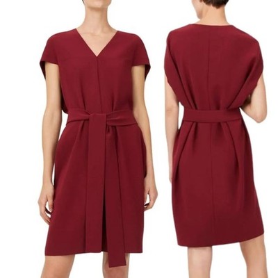 Club Monaco Size 2 Maroon/Red V-Neck Vanellie Cocoon Dress