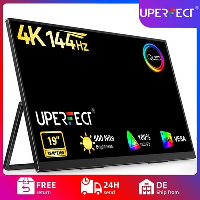 144Hz Tragbarer Monitor, UPERFECT 19,0 Zoll 4K Portable Display 3840*2160 HDMI A