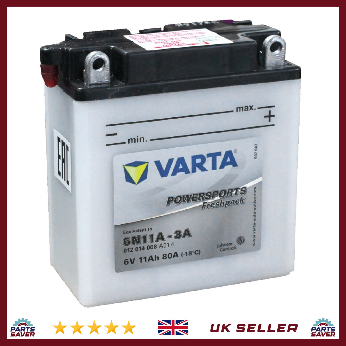 Motorcycle Battery Bike Motorbike 011014008I314 Varta