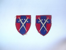 PAIR ORIGINAL WW2 BRITISH 21st ARMY GROUP EMBROIDERED FORMATION SIGNS  #M2