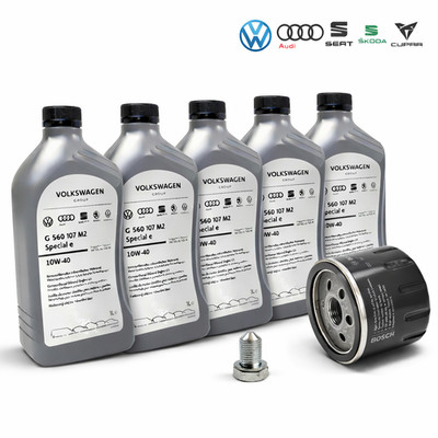 5L VW 10W40 Motoröl + Bosch Ölfilter für VW Audi Seat Skoda 1.4 1.6 16V FSI GTI