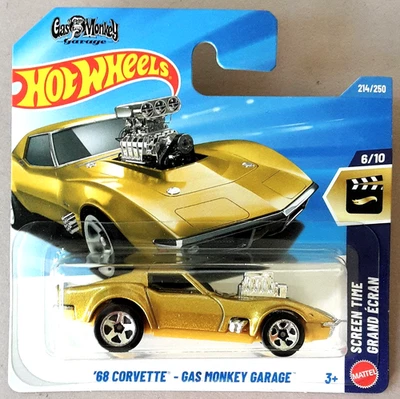 Hot Wheels 68 Corvette Gas Monkey Garage gold metallic 2026 Screen Time 6/10 OVP - Bild 1 von 2