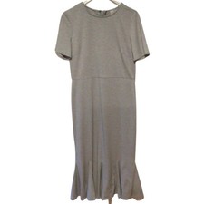 ASOS Women’s Gray Short Sleeve V-Neck Zip Maxi Knit Dress Size 10 US / 14 UK
