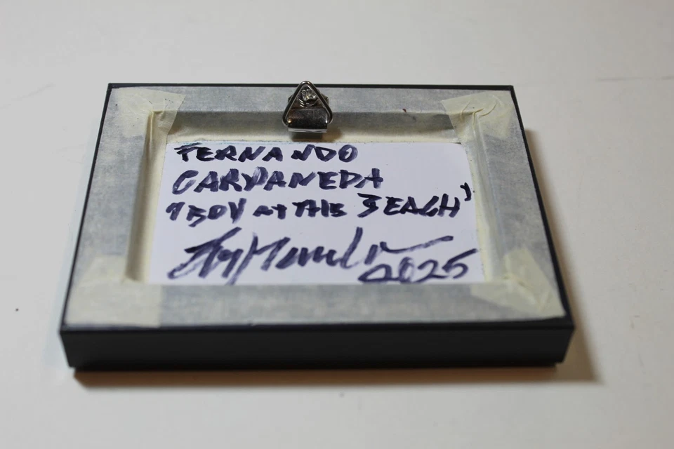 Pintura en miniatura acrílica arte de interés masculino gay original playa Foto 4 de 4