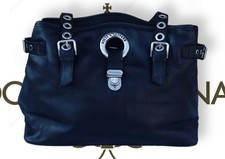 DOLCE & GABBANA Shoulder Hand Bag Black Leather Vintage Y2K D&G