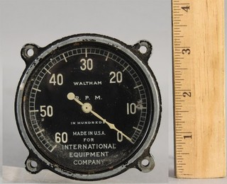 Antique WWII Fighter Bomber Plane Waltham RPM Tachometer Engine Speed Gauge