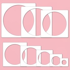 8pc Circle Stencil Large Round Stencils, Round Template Stencil for Spray Pai...