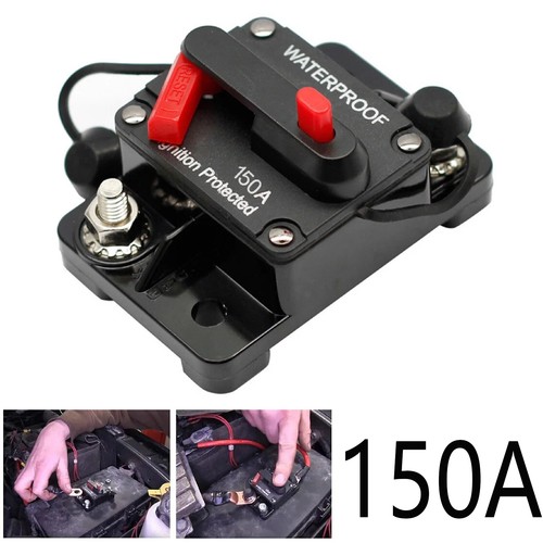 Wasserdicht Auto Leitungsschutzschalter Sicherung Reset für Boot Auto DC 150Amp 12V-48V - Bild 3 von 7