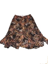 VTG Christopher Banks Skirt Full Floral Lace EarthTone Boho Grunge Cottage M