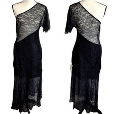 NWT ASOS One Shoulder Lace Evening Midi Dress Womens