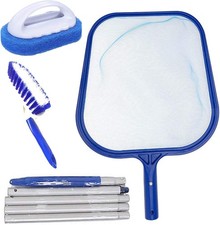 Image of Pool Skimmer Cleaning Kit with Telescopic Pole - Debris & Leaf Removal for Pools