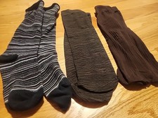 Vtg Three Pairs Of Unbranded Knee High Socks Good Condition Size 9 Women's