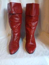 Ipanema Vintage Red Leather Baggy Boots Made In Brazill Size 6