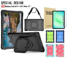 Samsung Galaxy Tab A11 Plus/A9 5G 11" Case Rotating Ring Stand Cover Strap