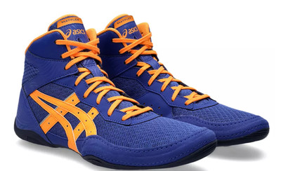 Asics Matflex 7 Wrestling Shoes - Dark Cobalt/Orange Pop