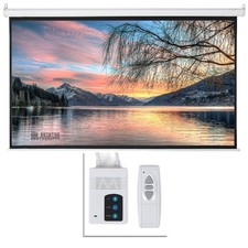 92" 16:9 HD Auto Motorized Projector Screen Projection 80" x 45" Remote Office
