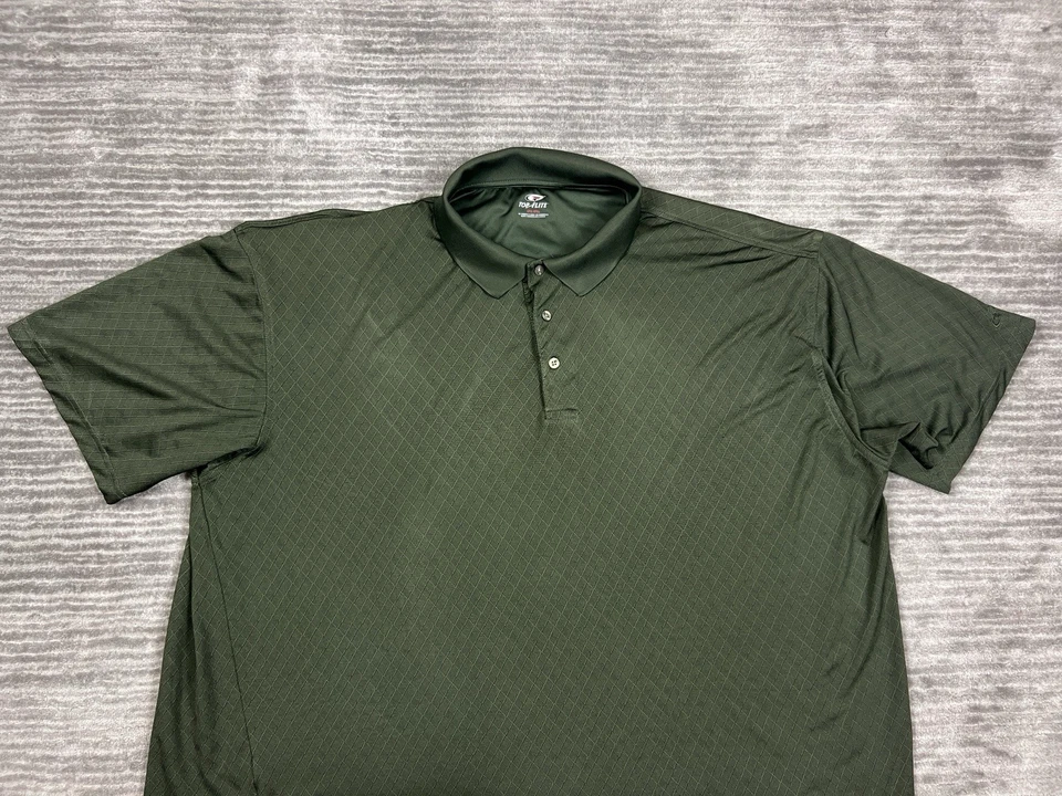 Рубашка мужская Top Flite 4XL зеленая с коротким рукавом поло полиэстер повседневная - Изображение 2 из 4