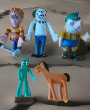 Vintage 1970s Gumby And Jack In The Box Rubber 4 Inch Figurines