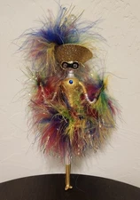 BEAUTIFUL SOFFIERIA DE CARLINI RIO MASKED WOMAN AT MARDI GRAS CHRISTMAS ORNAMENT