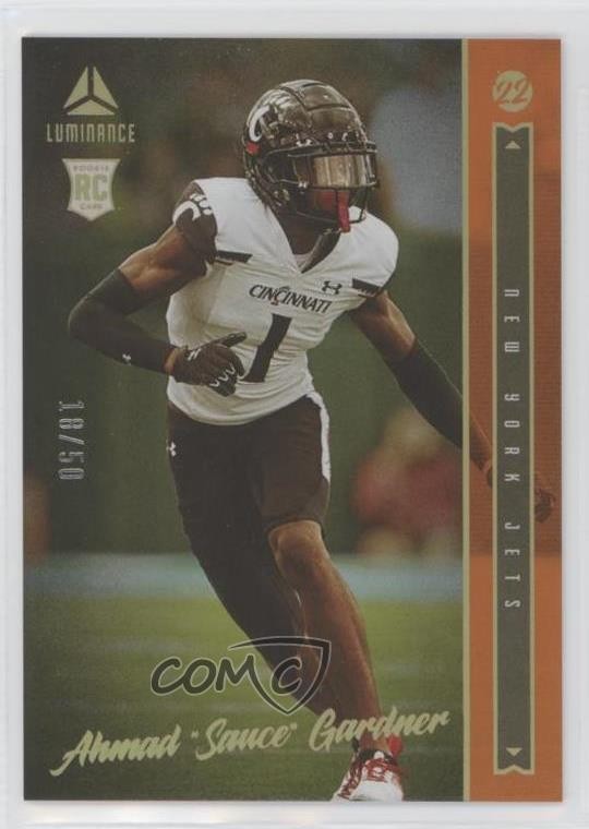 2022 Panini Luminance Orange 18/50 Ahmad Gardner Sauce #141 Rookie RC 0z0v