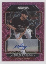 2022 Panini Prizm Draft Picks Neon Pink Velocity Michael Prosecky Auto fm0
