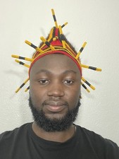 Men  s Traditional Native Ceremonial African, Baffousam, Nso, Bamenda Hat