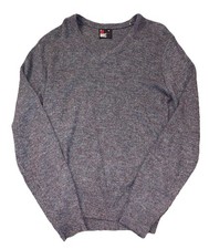 Vtg Robert Bruce V Neck Wool Sweater Mens Medium Gray Speck USA Grandpa Prep